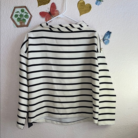 Zara Black and White Sailor Collar Sweatshirt - Picture 8 of 8